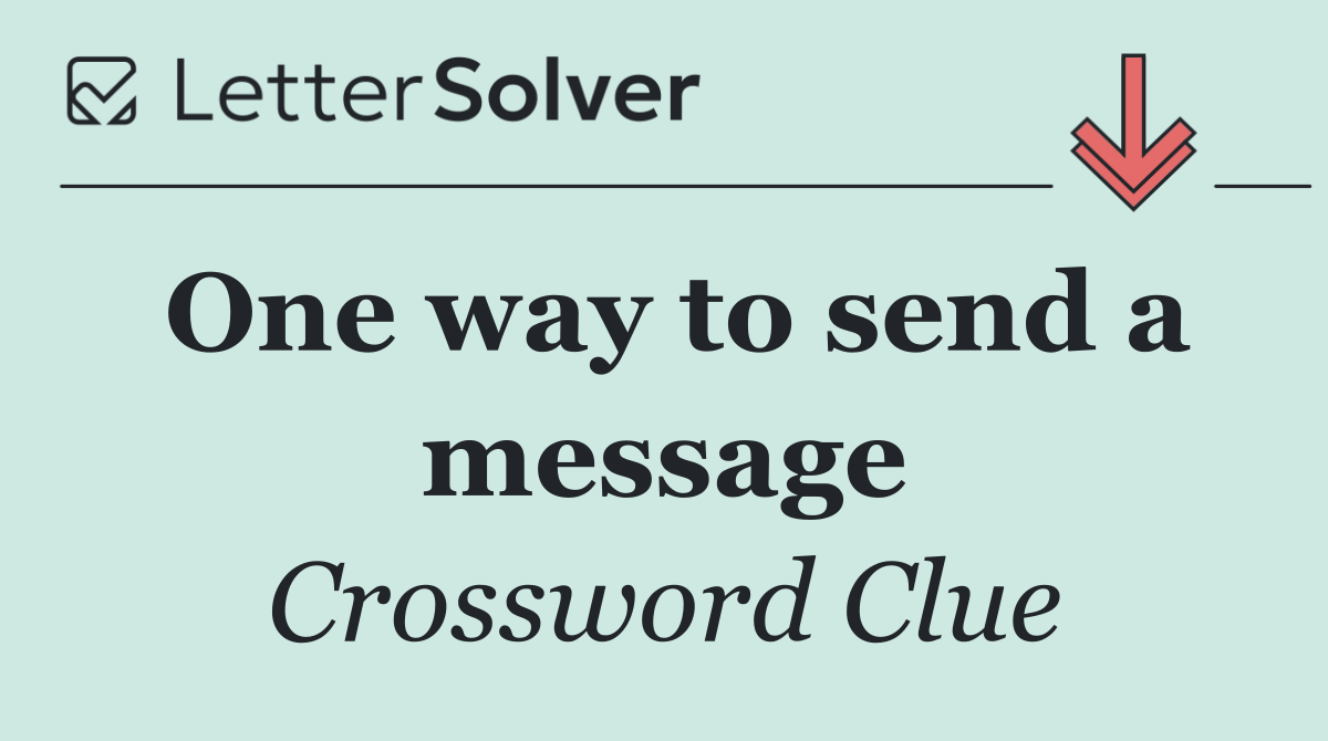 One way to send a message