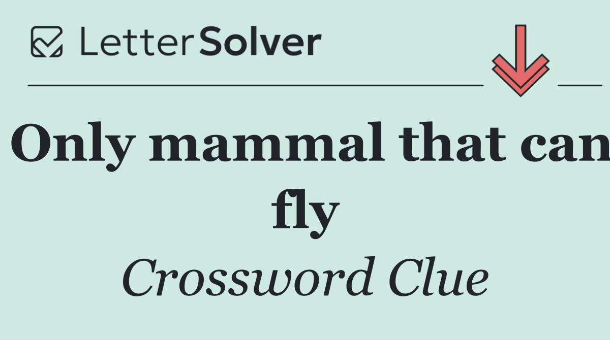 Only mammal that can fly