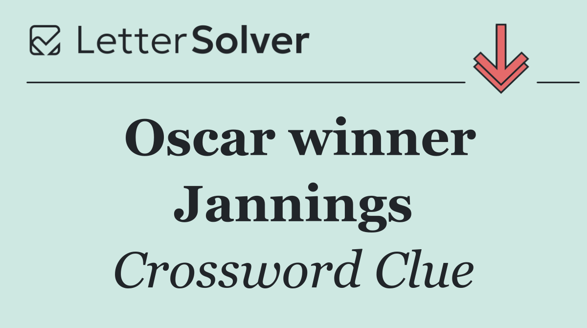 Oscar winner Jannings