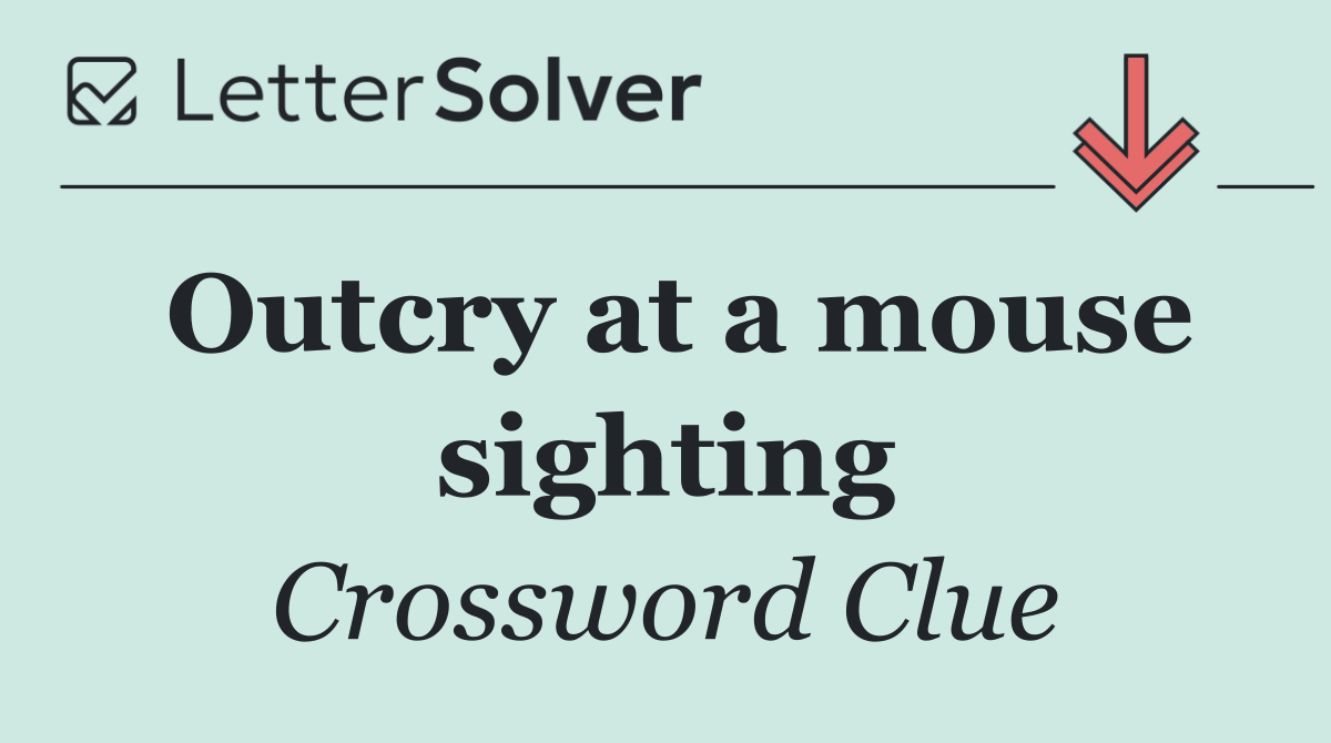 Outcry at a mouse sighting