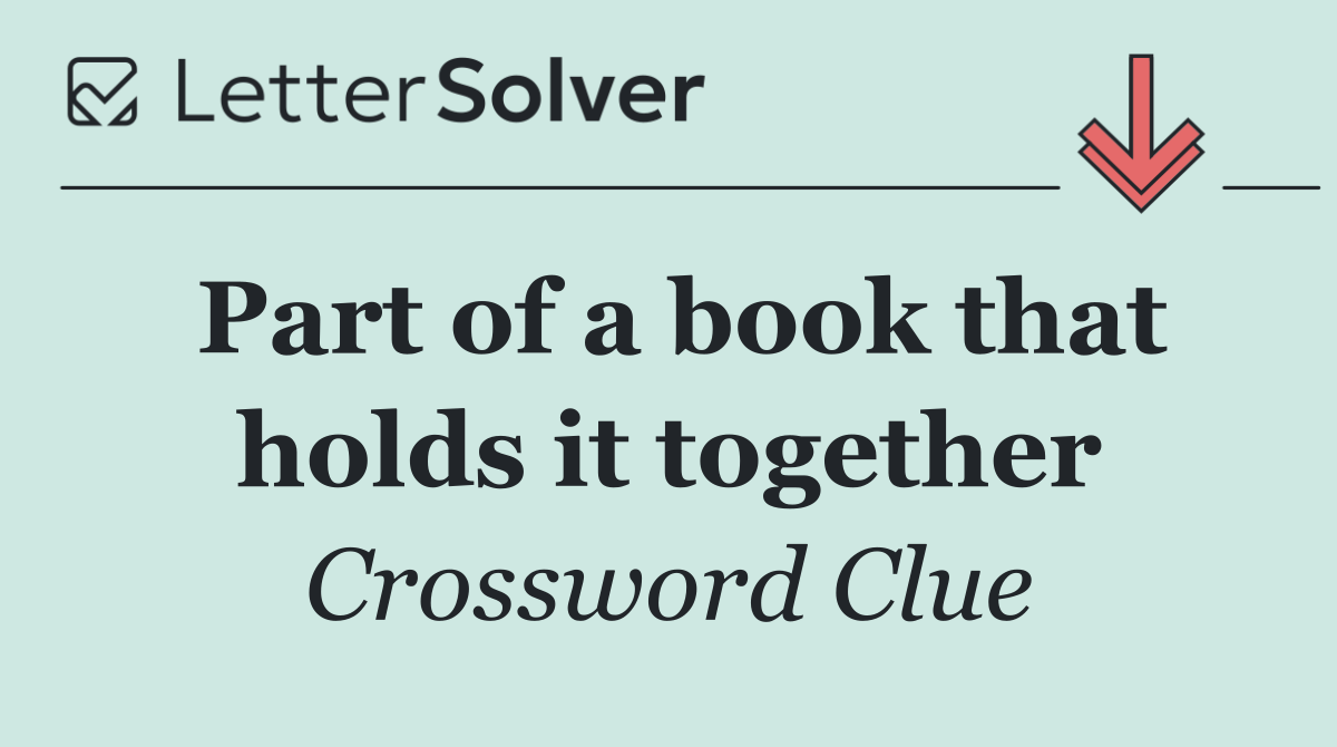 Part of a book that holds it together