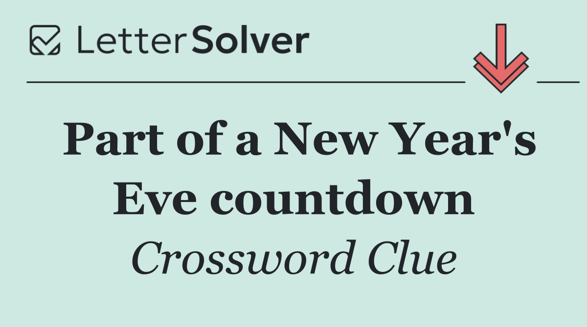 Part of a New Year's Eve countdown
