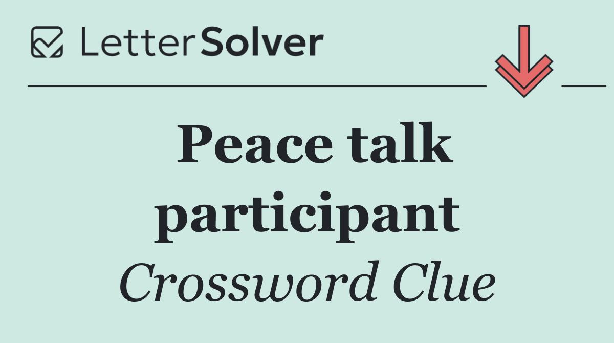 Peace talk participant