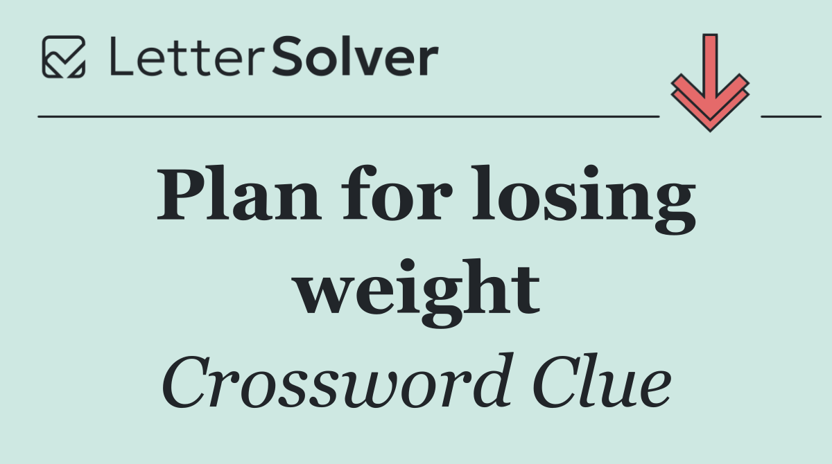 Plan for losing weight
