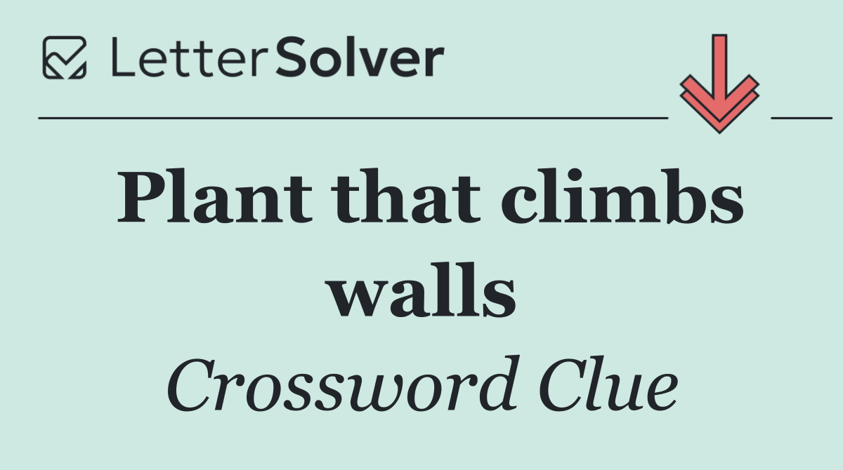 Plant that climbs walls