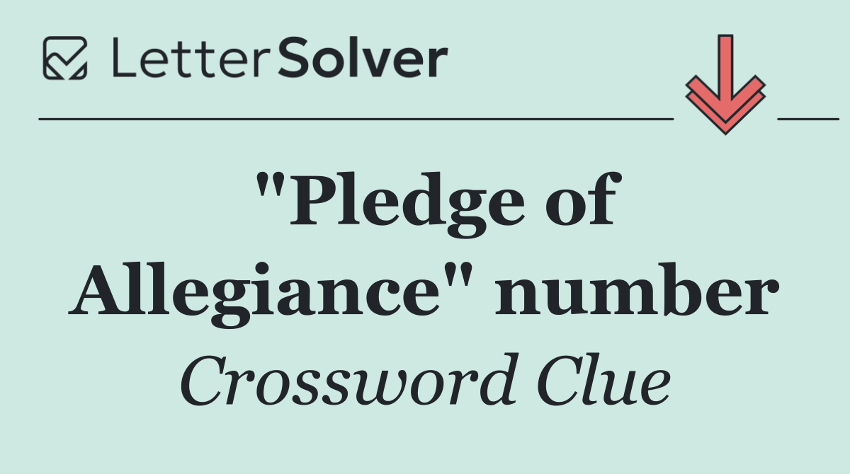 "Pledge of Allegiance" number
