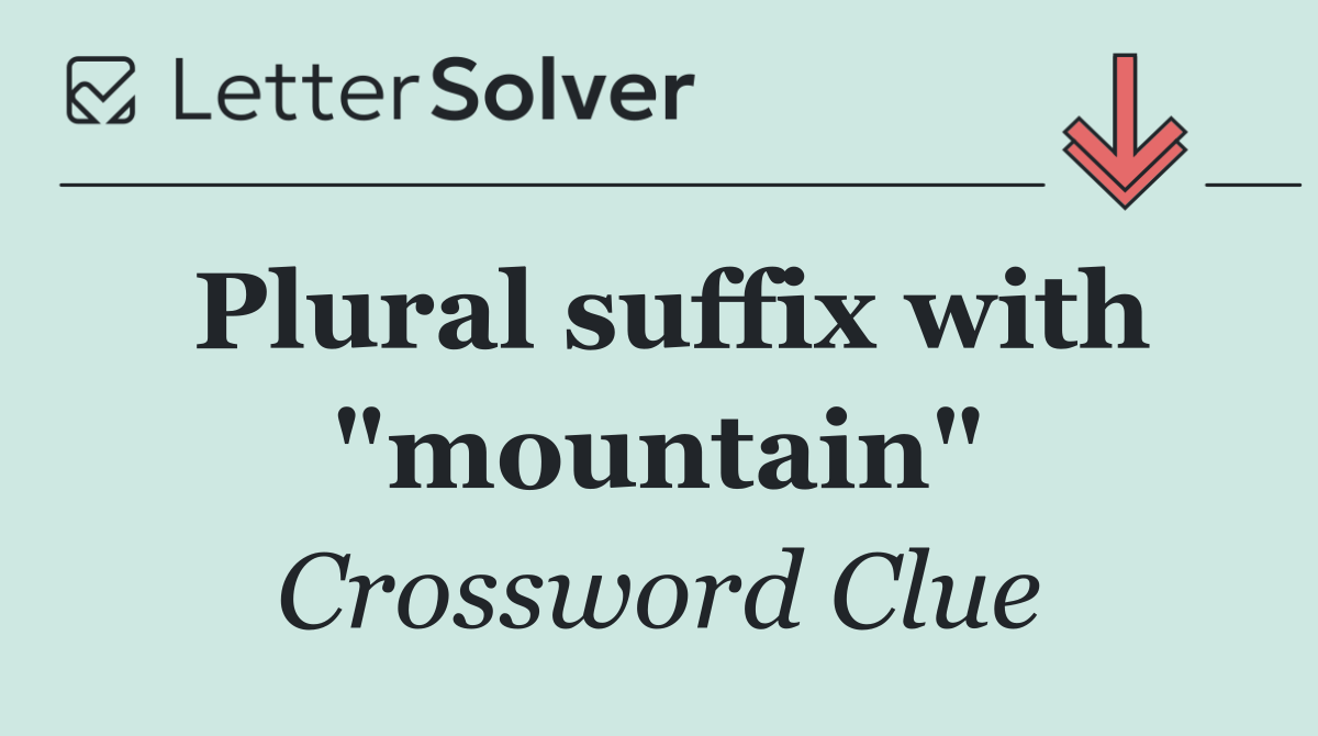 Plural suffix with "mountain"