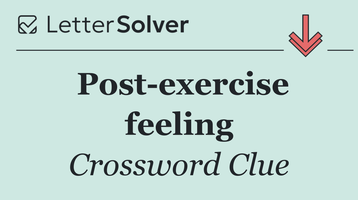 Post exercise feeling