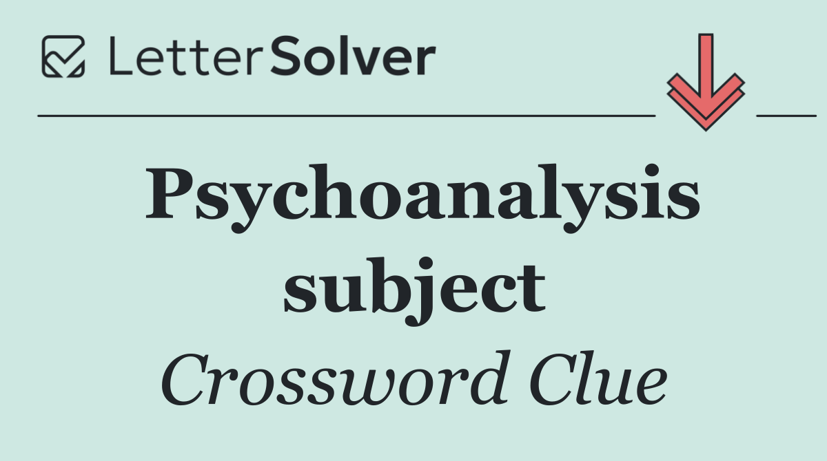 Psychoanalysis subject