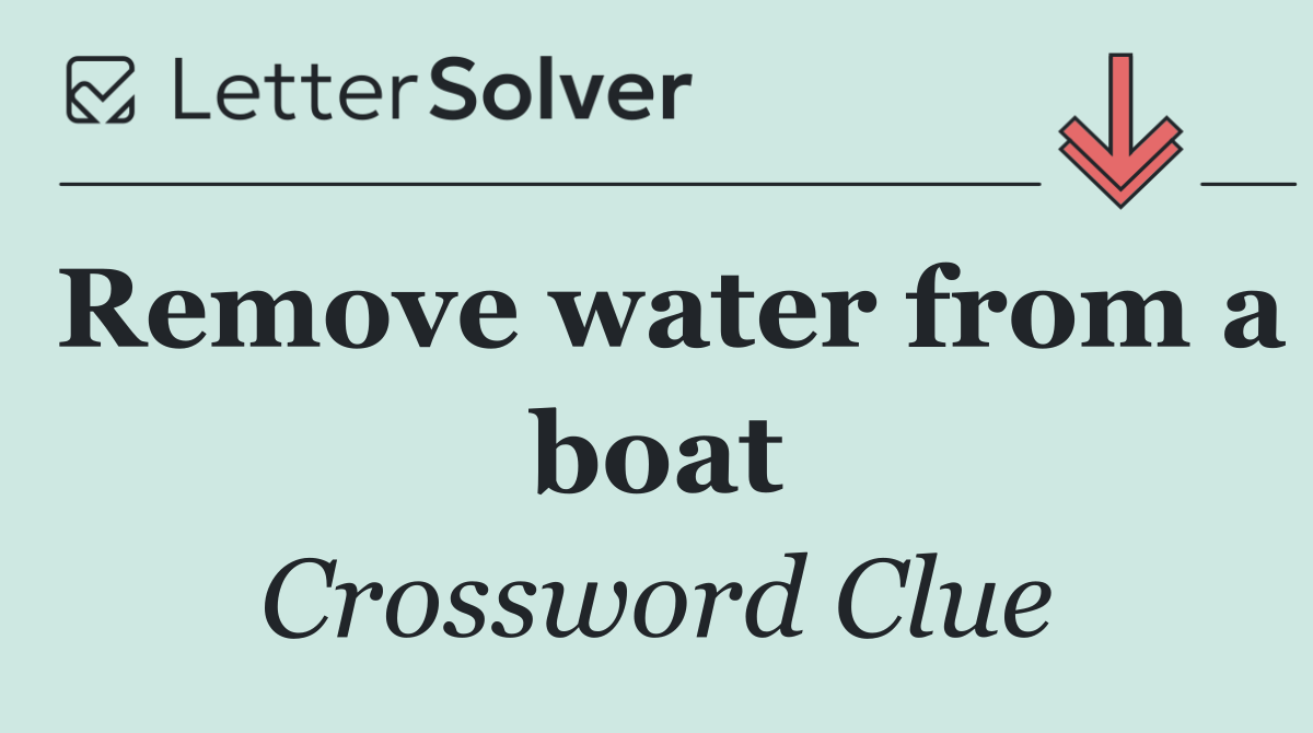 Remove water from a boat