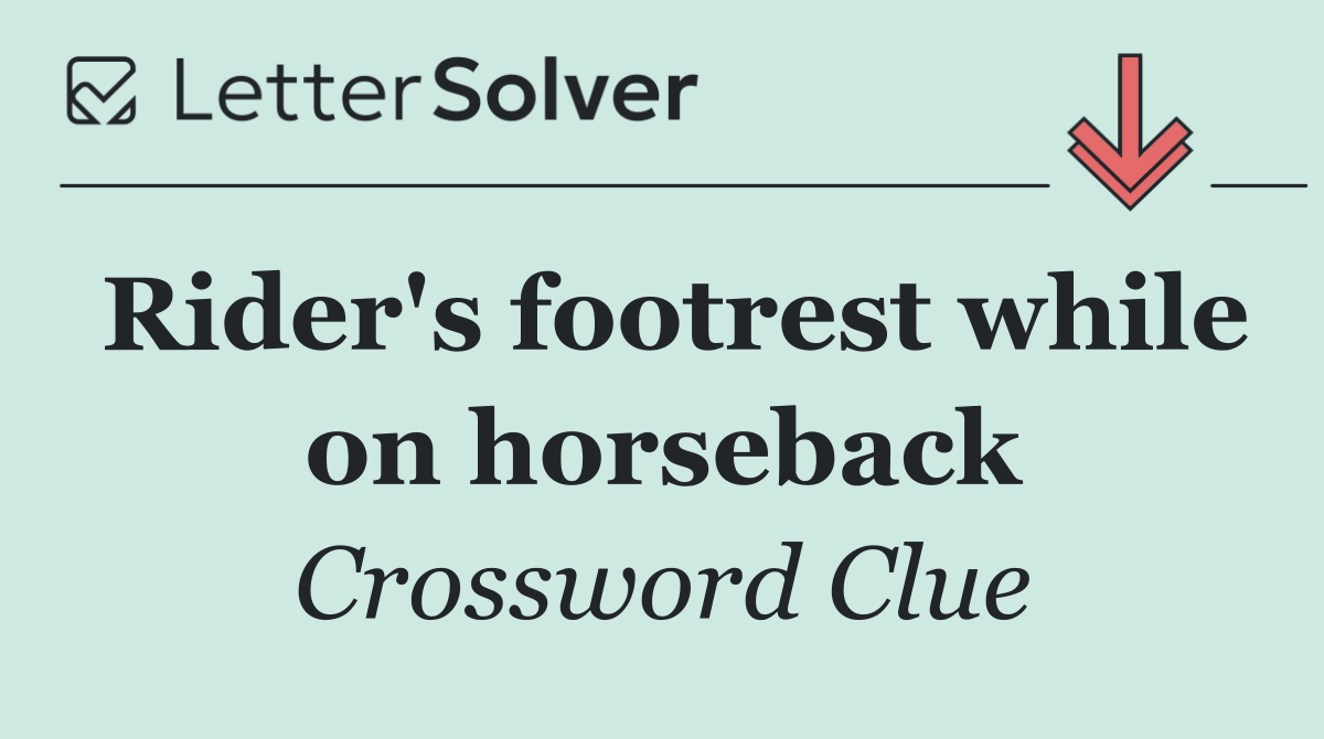 Rider's footrest while on horseback