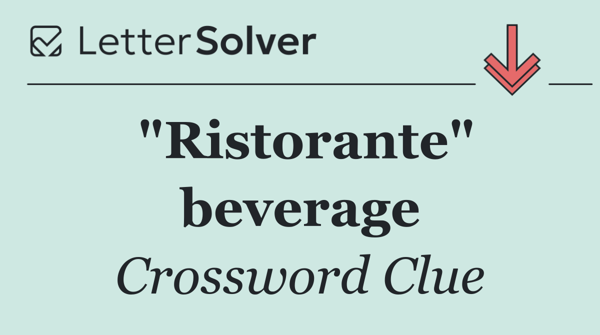 "Ristorante" beverage