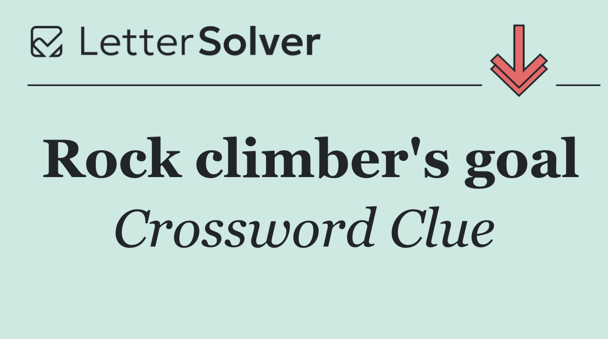 Rock climber's goal