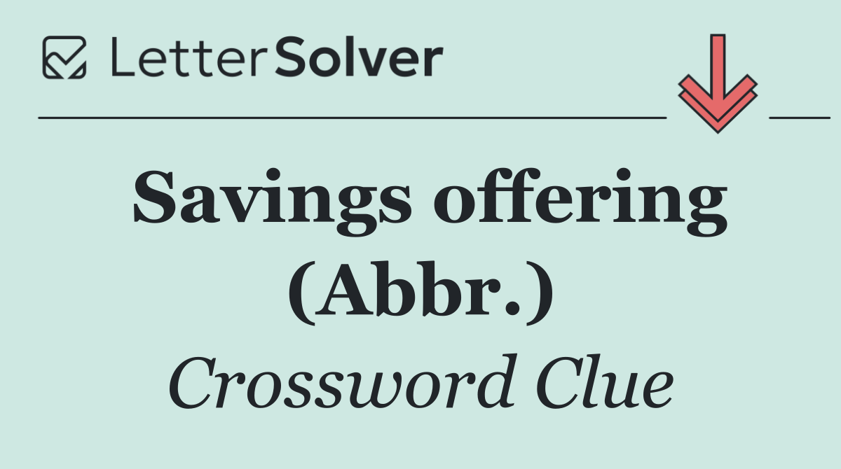 Savings offering (Abbr.)