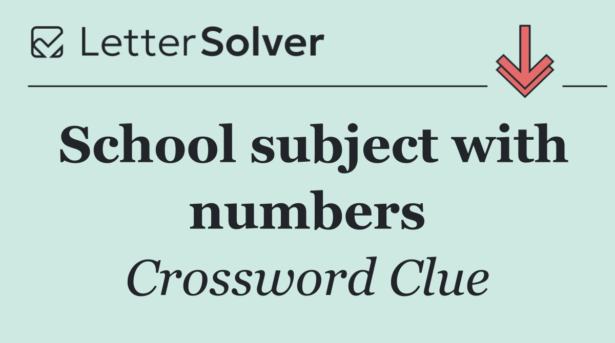 School subject with numbers