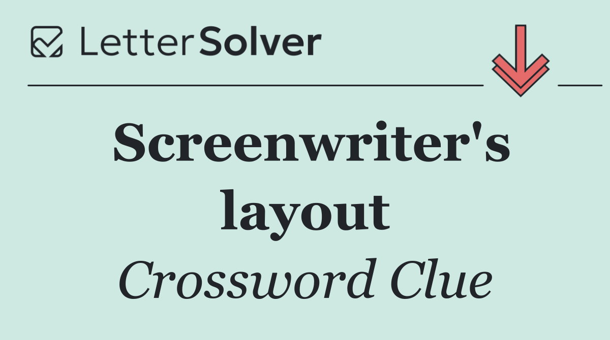 Screenwriter's layout
