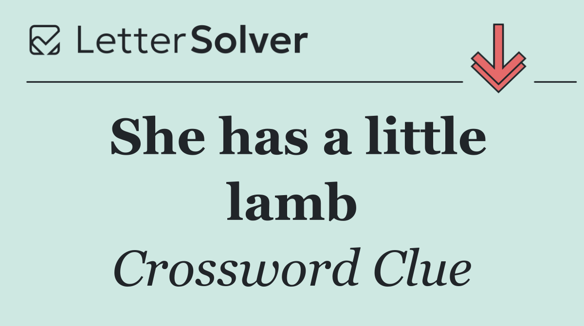 She has a little lamb