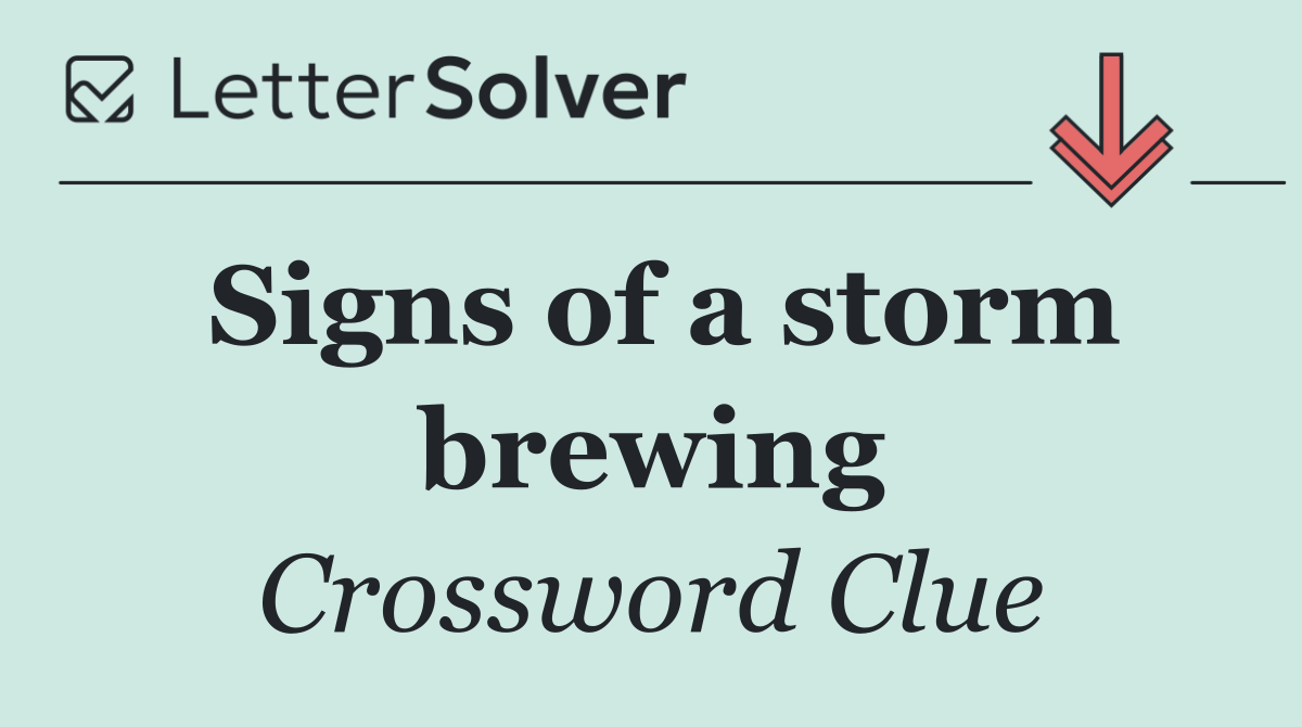 Signs of a storm brewing