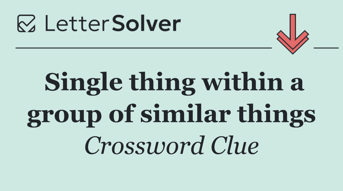 Single thing within a group of similar things