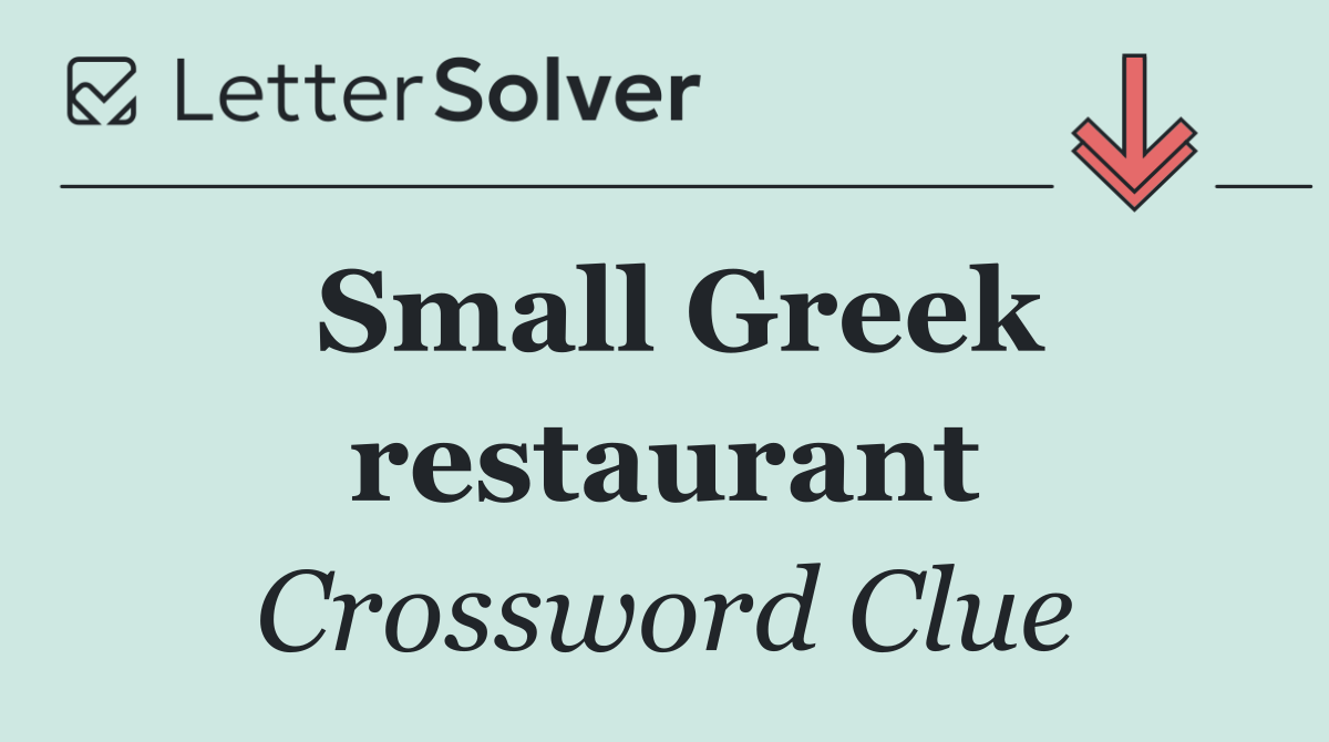 Small Greek restaurant
