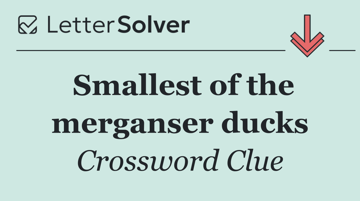 Smallest of the merganser ducks