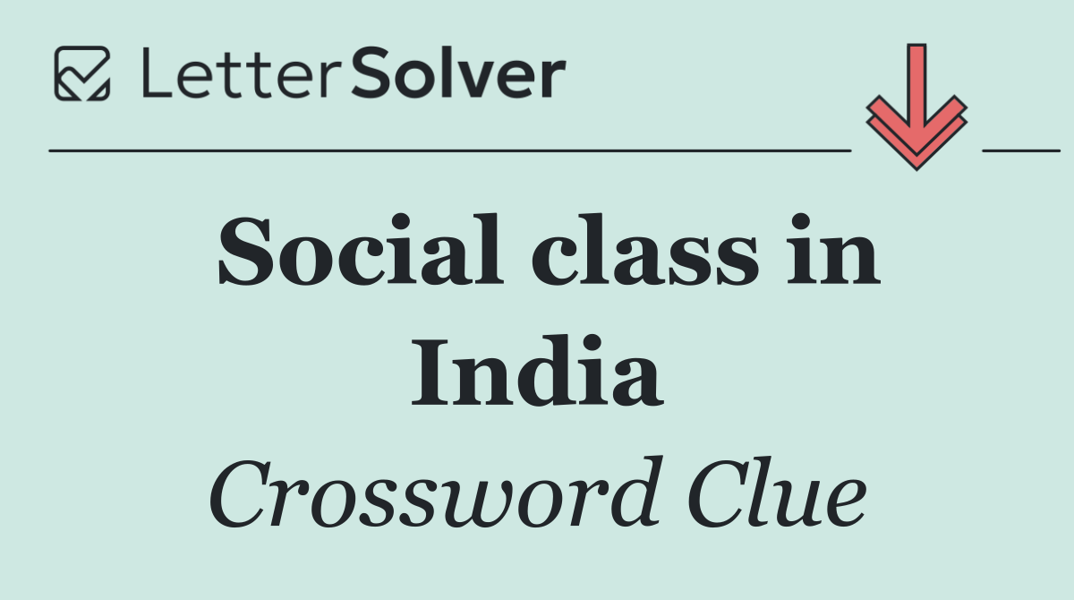 Social class in India