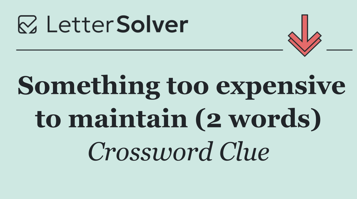 Something too expensive to maintain (2 words)