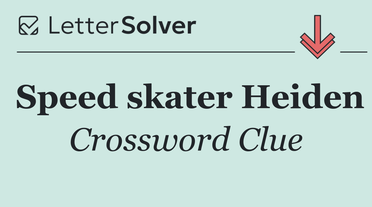 Speed skater Heiden