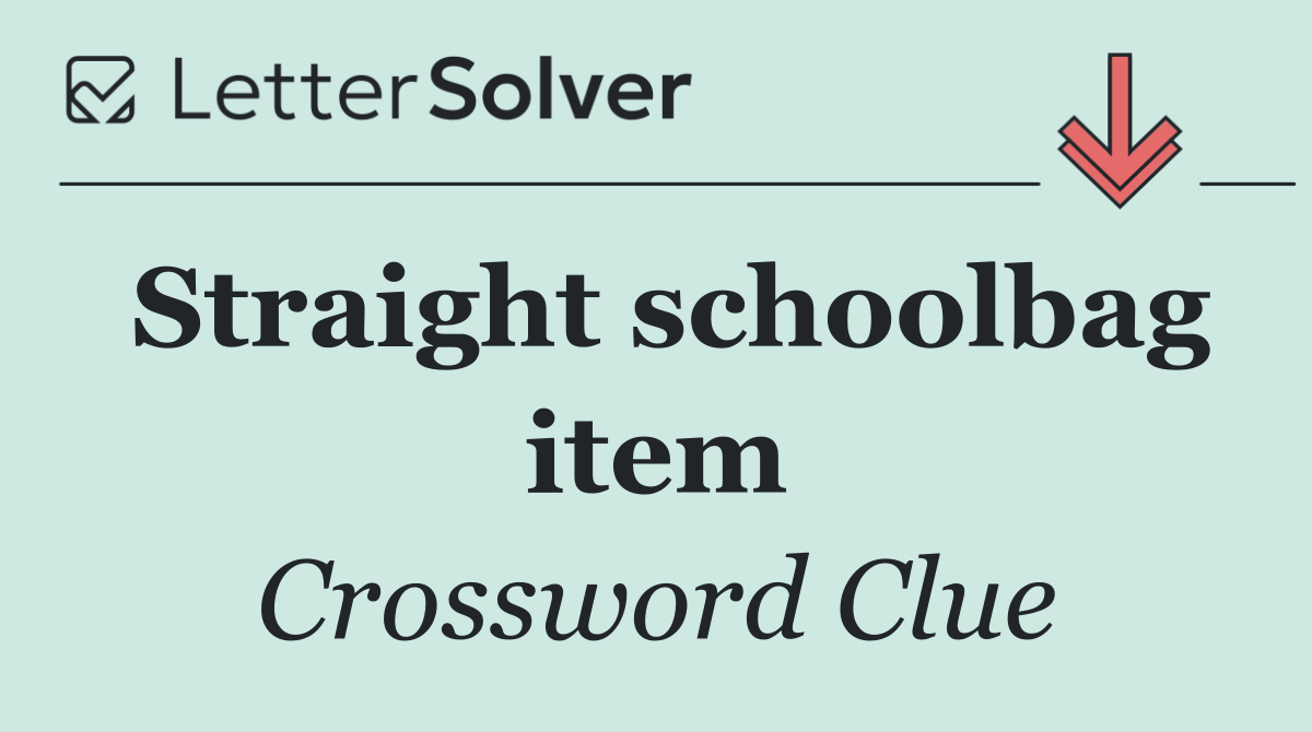 Straight schoolbag item