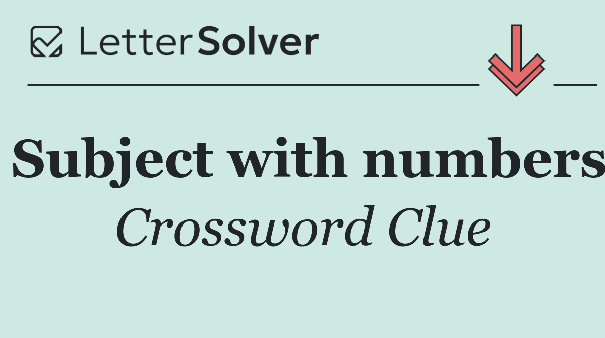 Subject with numbers