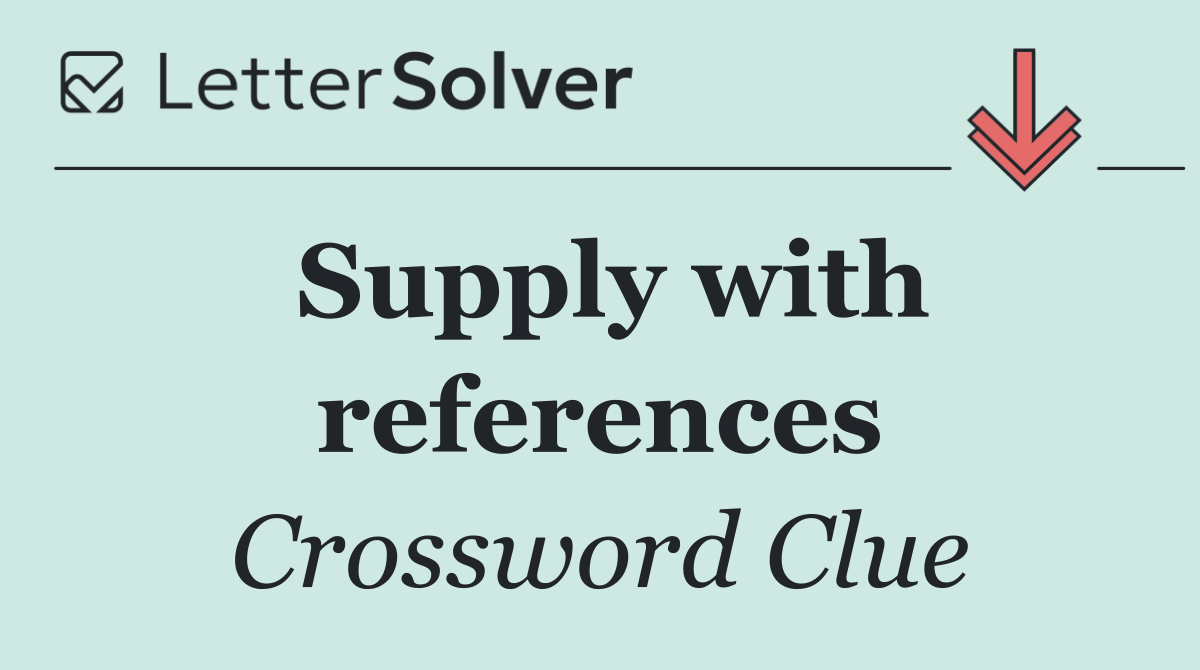 Supply with references