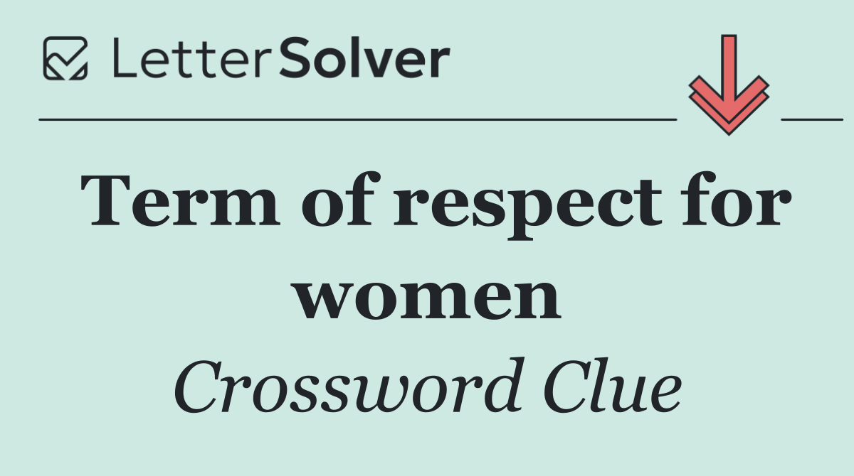 Term of respect for women