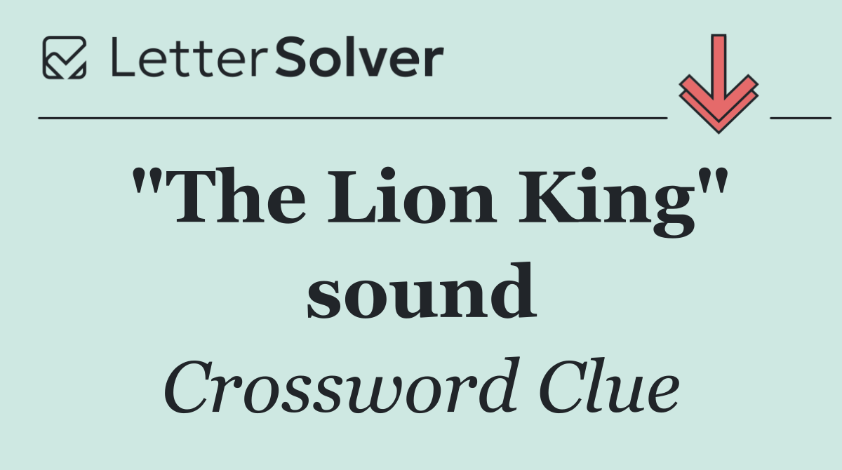 "The Lion King" sound