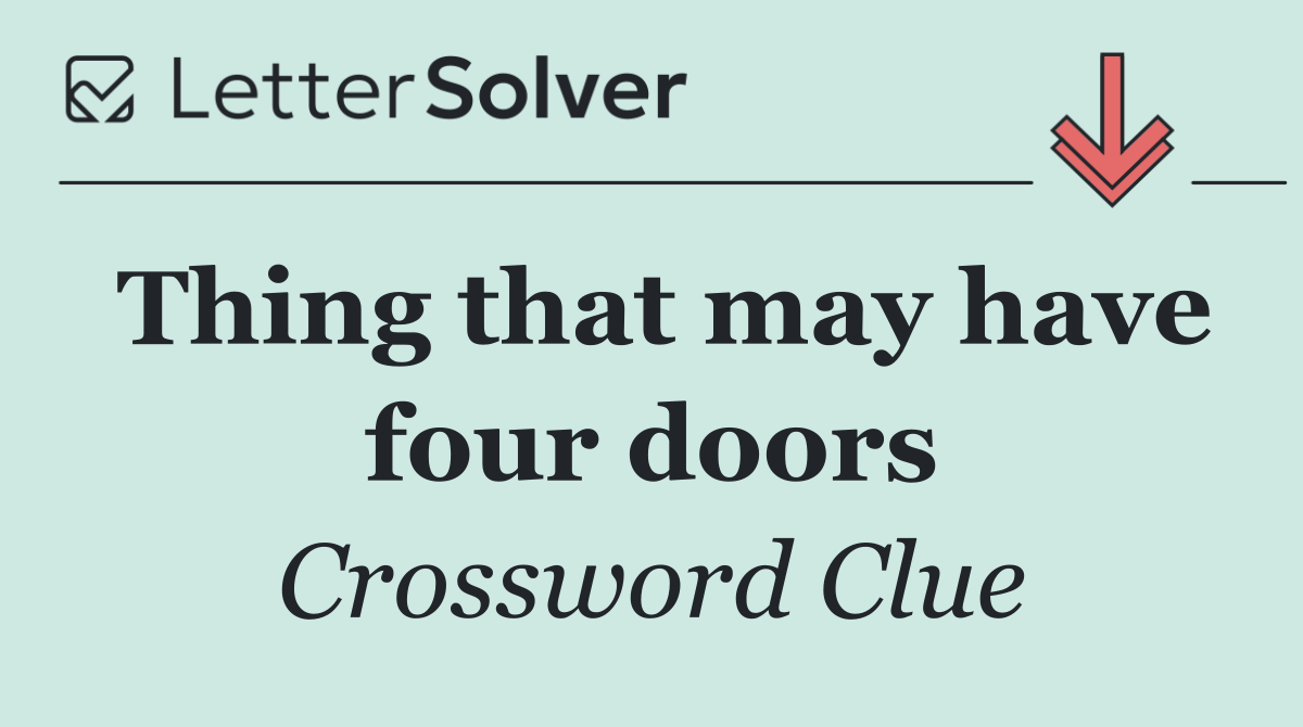 Thing that may have four doors