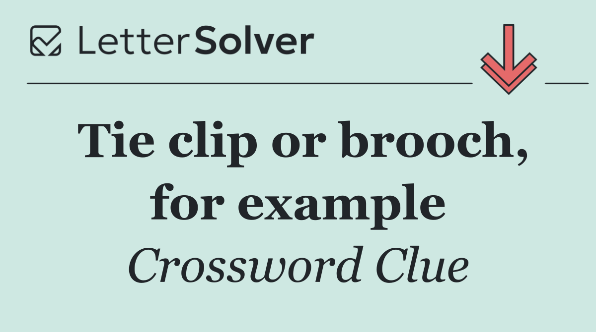 Tie clip or brooch, for example