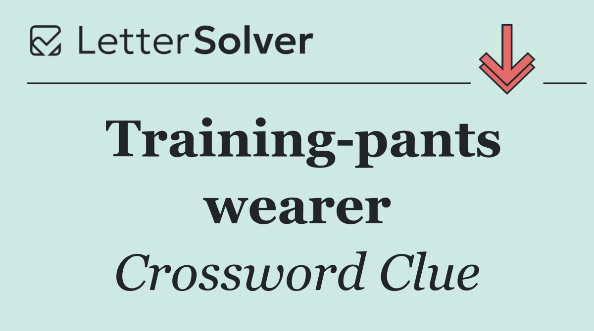 Training pants wearer