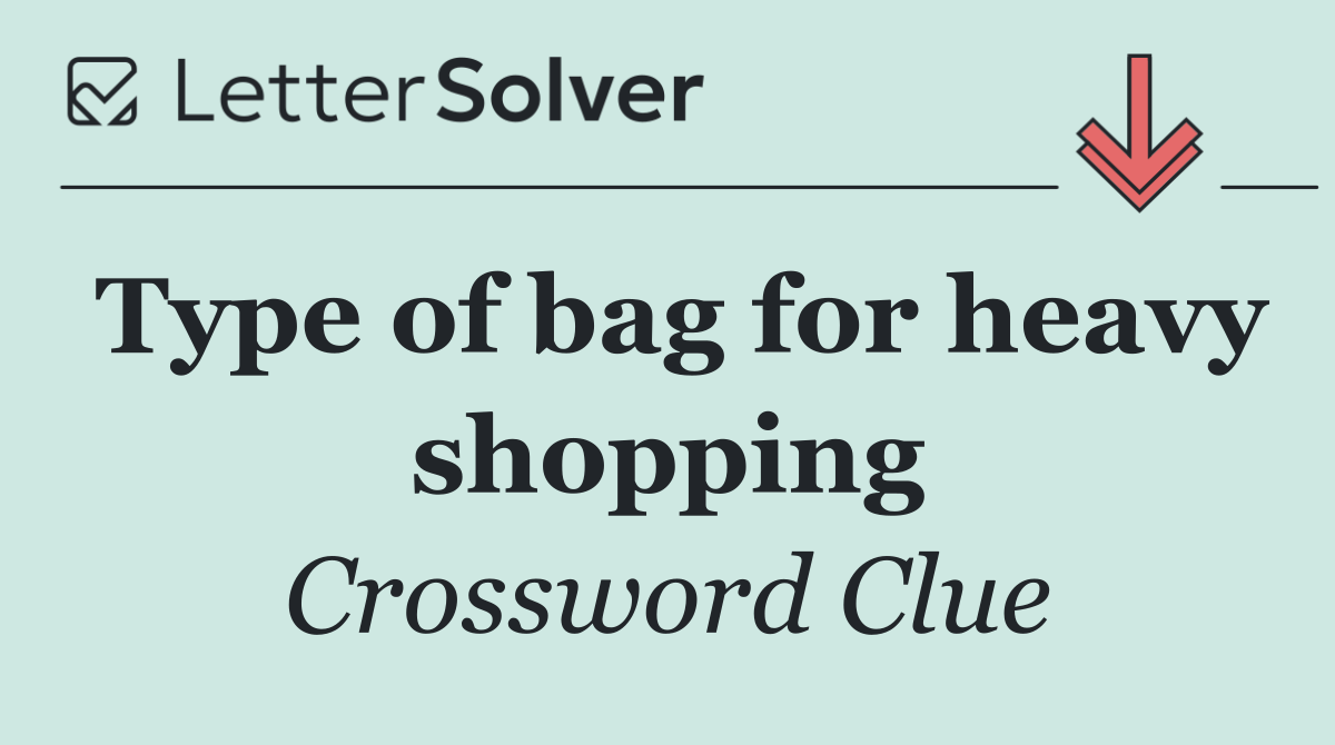 Type of bag for heavy shopping