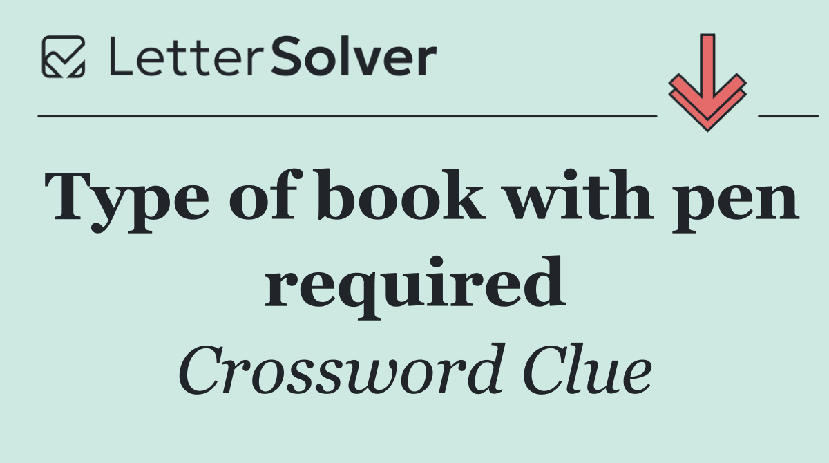 Type of book with pen required