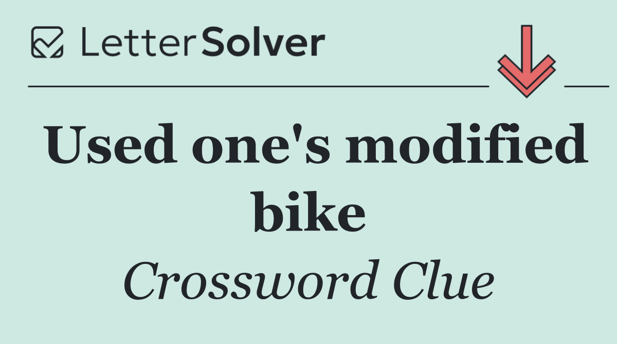Used one's modified bike