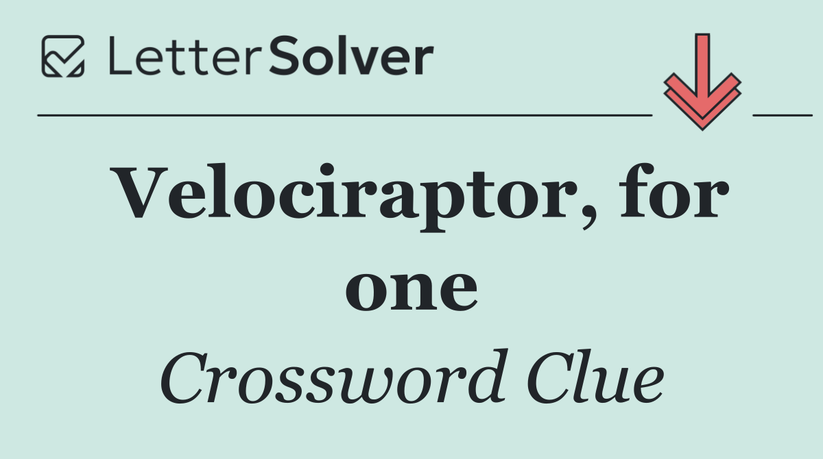 Velociraptor, for one