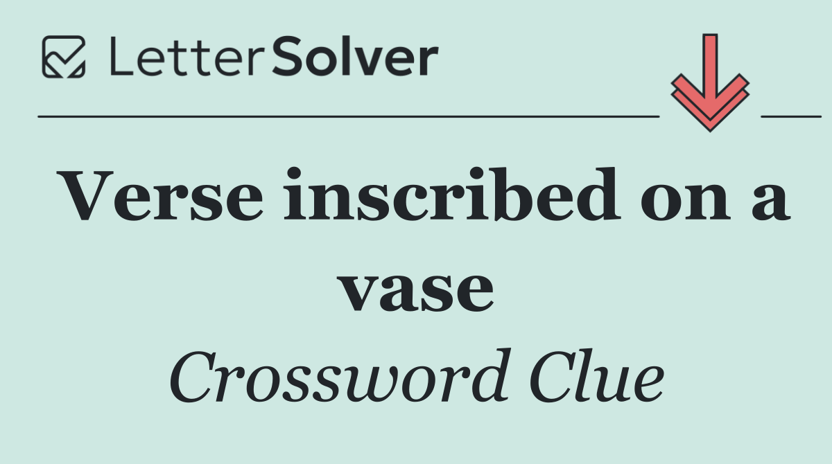 Verse inscribed on a vase