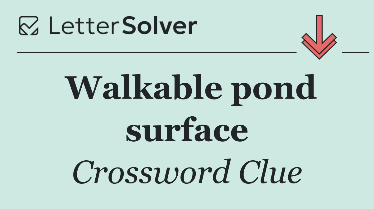 Walkable pond surface