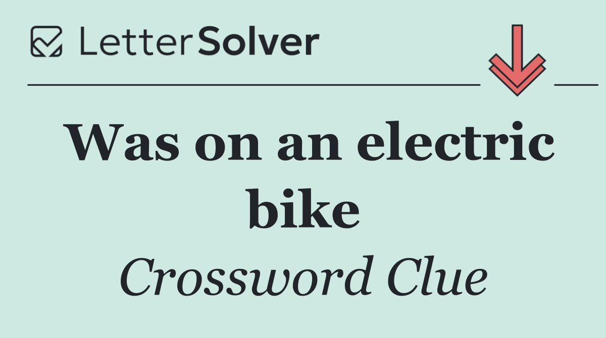 Was on an electric bike