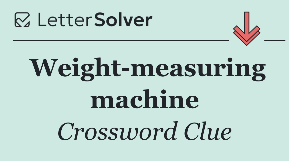 Weight measuring machine