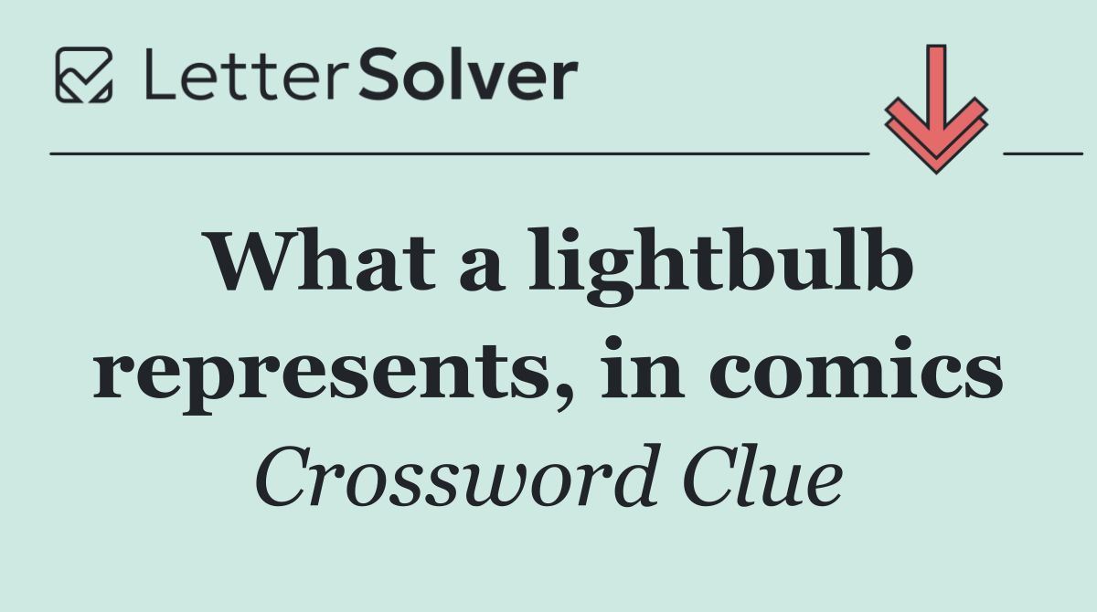 What a lightbulb represents, in comics