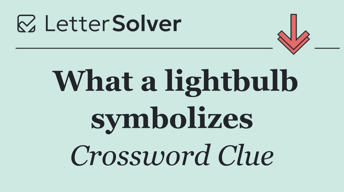 What a lightbulb symbolizes