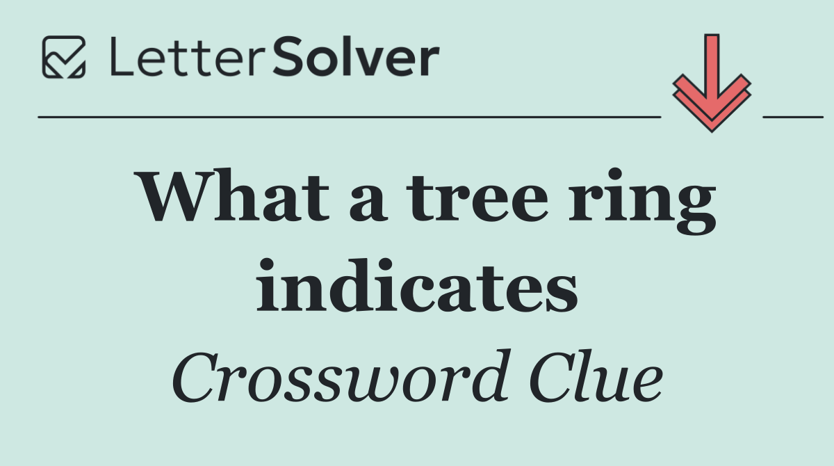 What a tree ring indicates