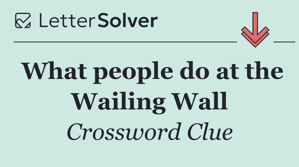 What people do at the Wailing Wall