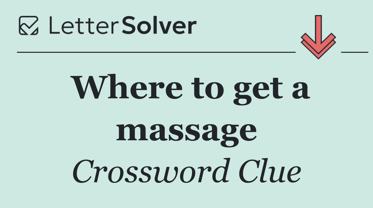 Where to get a massage