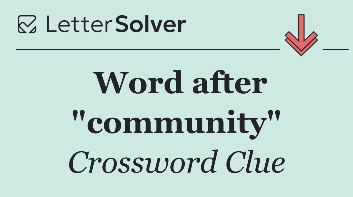 Word after "community"